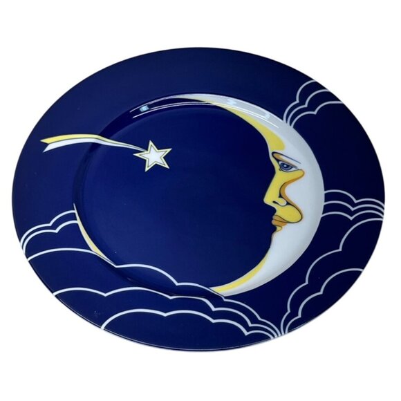 3 Fitz and Floyd Blue Stardust Moon Stars Salad Plates - Picture 2 of 6
